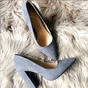 Gray pointy block heel NWOT